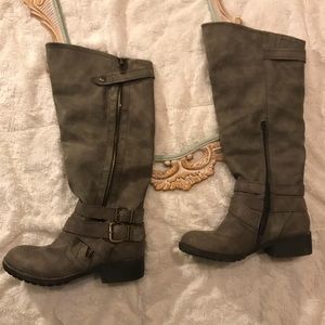 Madden girl grey knee high boots